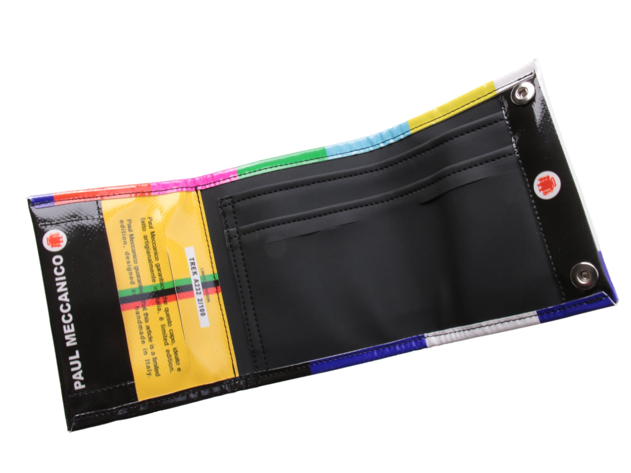 WOMEN'S WALLET "NO SIGNAL". MODEL TREK MADE OF LORRY TARPAULIN. - Limited Edition Paul Meccanico