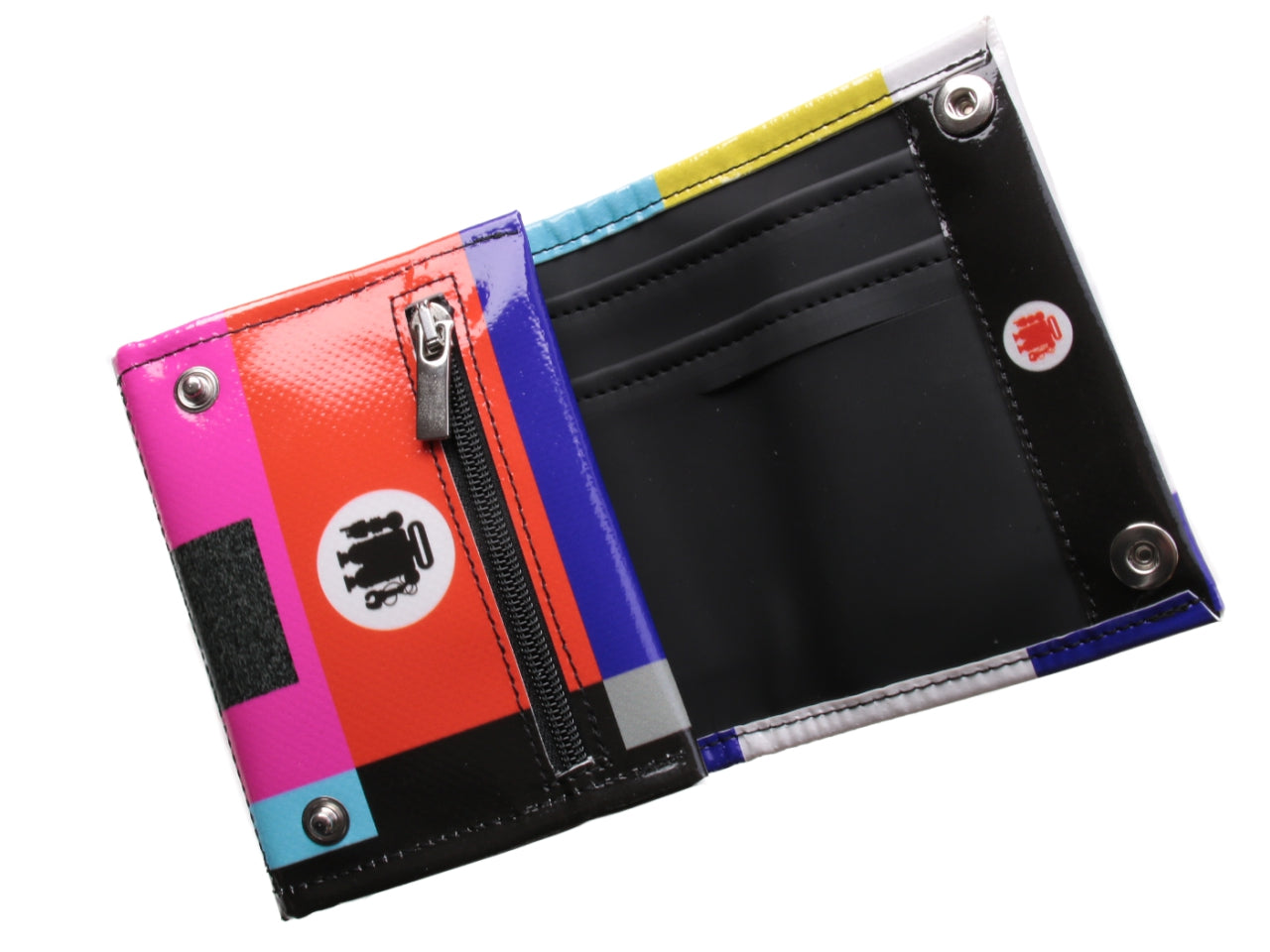 WOMEN'S WALLET "NO SIGNAL". MODEL TREK MADE OF LORRY TARPAULIN. - Limited Edition Paul Meccanico