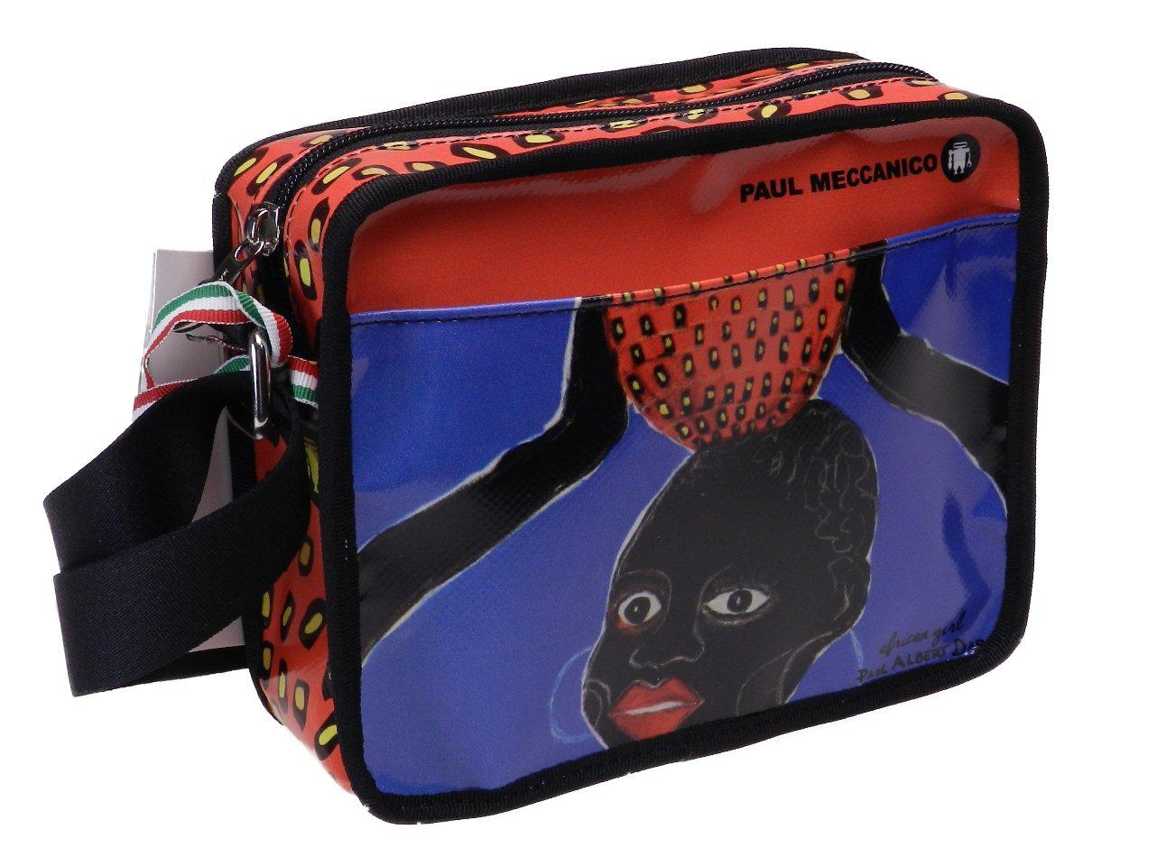 UNISEX SHOULDER BAG WITH PRINT "AFRICAN GIRL" OF THE ARTIST PAUL ALBERT DARI. FRIK MODEL MADE OF LORRY TARPAULIN. - Limited Edition Paul Meccanico