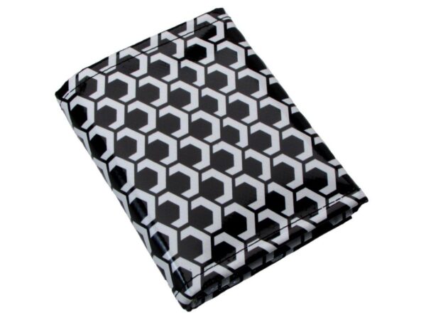 UNISEX WALLET BLACK AND WHITE COLOURS GEOMETRIC FANTASY. MODEL TREK MADE OF LORRY TARPAULIN. - Limited Edition Paul Meccanico