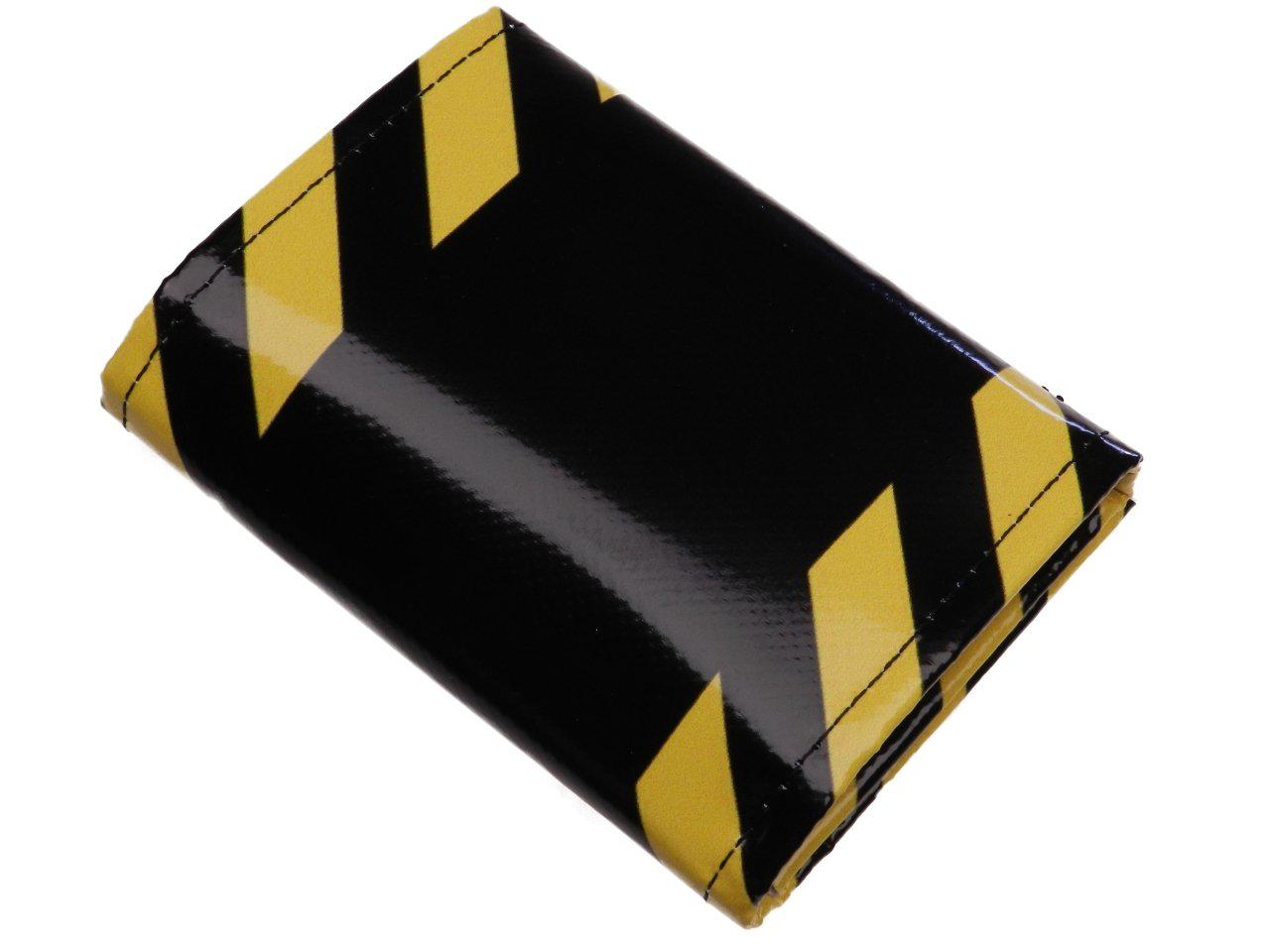 UNISEX WALLET BLACK AND YELLOW COLOURS. MODEL TREK MADE OF LORRY TARPAULIN. - Paul Meccanico