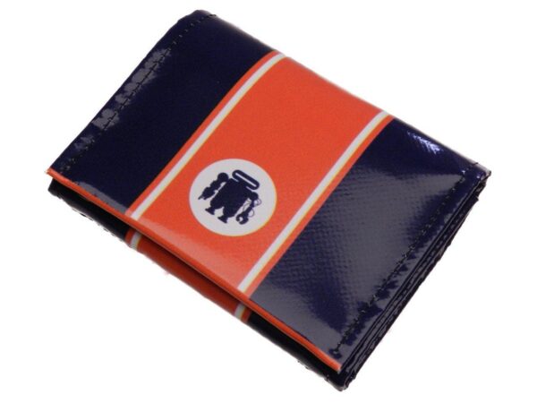 UNISEX WALLET BLUE AND ORANGE COLOURS. MODEL TREK MADE OF LORRY TARPAULIN. - Paul Meccanico