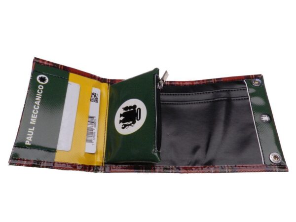 UNISEX WALLET DARK RED COLOUR SCOTTISH FANTASY. MODEL TREK MADE OF LORRY TARPAULIN. - Limited Edition Paul Meccanico