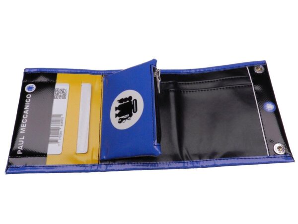 UNISEX WALLET LIGHT BLUE COLOUR. MODEL TREK MADE OF LORRY TARPAULIN. - Limited Edition Paul Meccanico