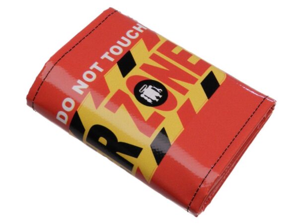 UNISEX WALLET RED COLOUR "DANGER ZONE". MODEL TREK MADE OF LORRY TARPAULIN. - Paul Meccanico
