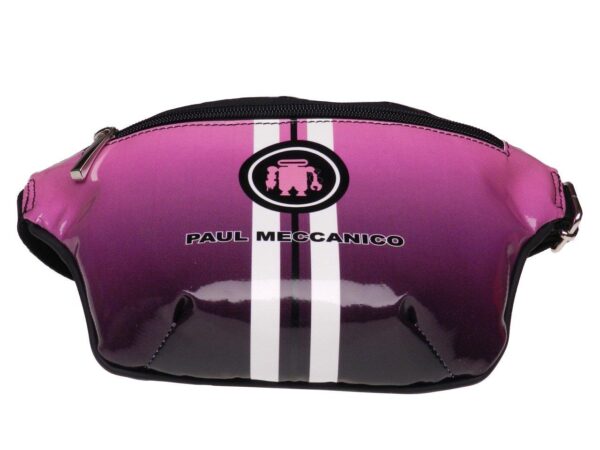 PURPLE AND BLACK WAIST BAG. MODEL FLEX MADE OF LORRY TARPAULIN. - Limited Edition Paul Meccanico