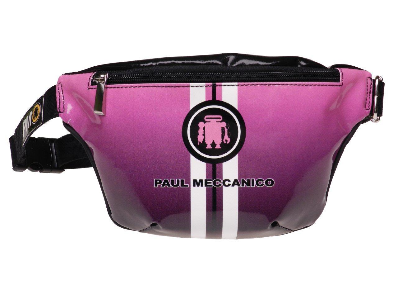 PURPLE AND BLACK WAIST BAG. MODEL FLEX MADE OF LORRY TARPAULIN. - Limited Edition Paul Meccanico