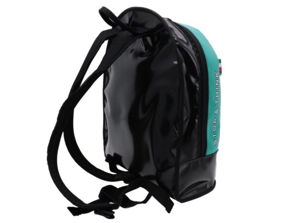 SEA GREEN AND BLACK BACKPACK PAUL MECCANICO. MODEL SUPER MADE OF LORRY TARPAULIN. - Limited Edition Paul Meccanico