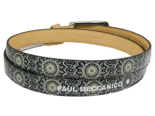 WOMAN' BELT PAUL MECCANICO. BLACK COLOUR ARAZZO FANTASY. - Paul Meccanico