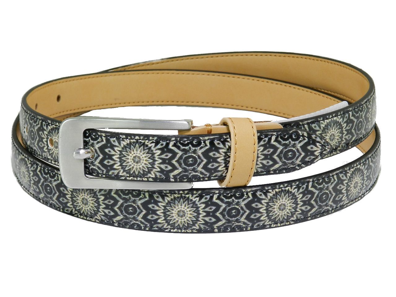 WOMAN' BELT PAUL MECCANICO. BLACK COLOUR ARAZZO FANTASY. - Paul Meccanico