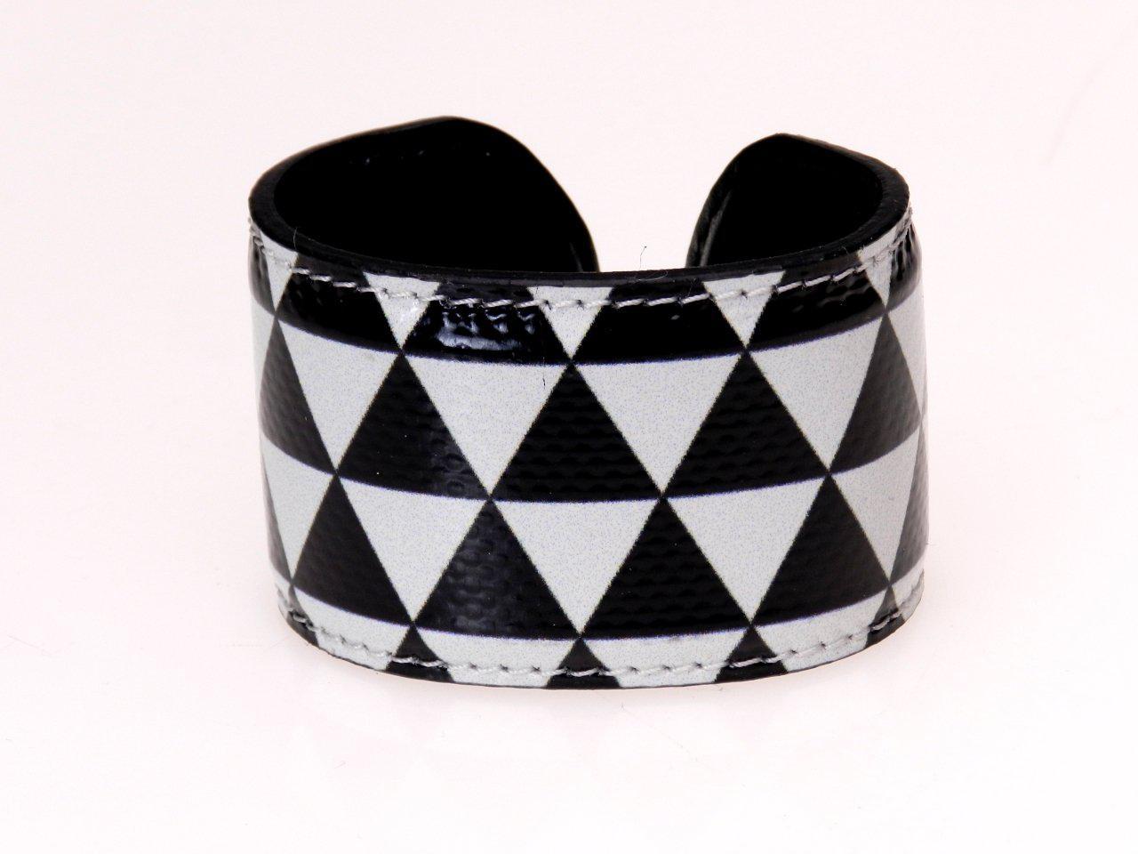 WOMAN BRACELET BLACK AND WHITE GEOMETRIC FANTASY. - Limited Edition Paul Meccanico