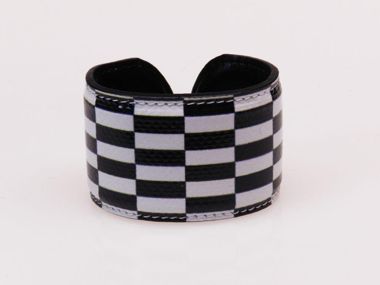 WOMAN BRACELET BLACK AND WHITE GEOMETRIC FANTASY. - Limited Edition Paul Meccanico