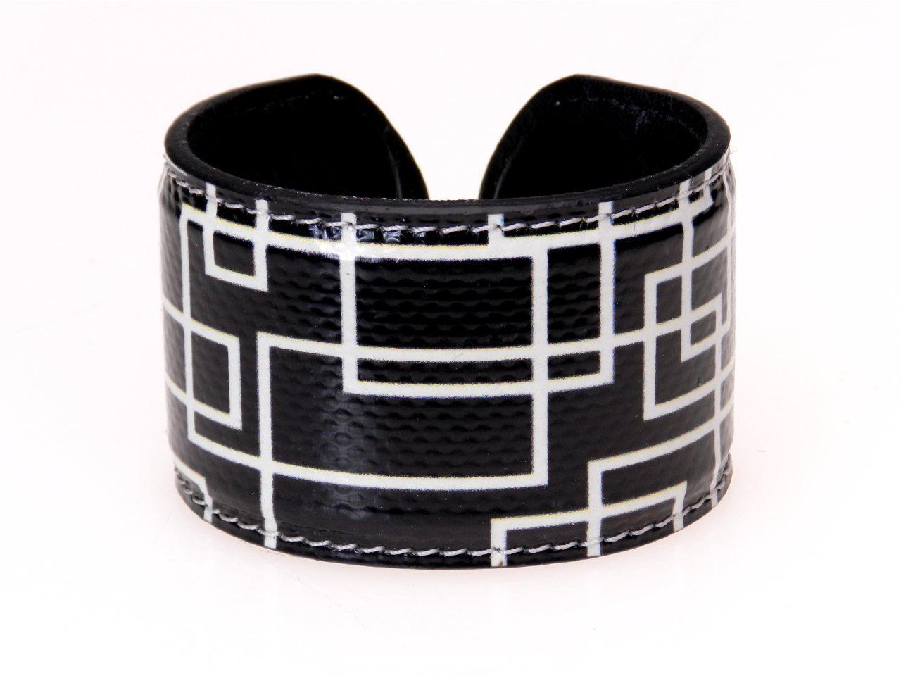 WOMAN BRACELET BLACK AND WHITE GEOMETRIC FANTASY. - Paul Meccanico