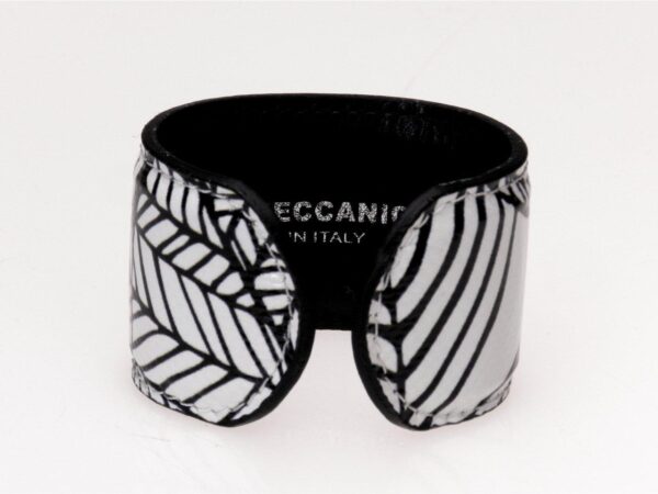WOMAN BRACELET BLACK AND WHITE LEAF FANTASY. - Limited Edition Paul Meccanico