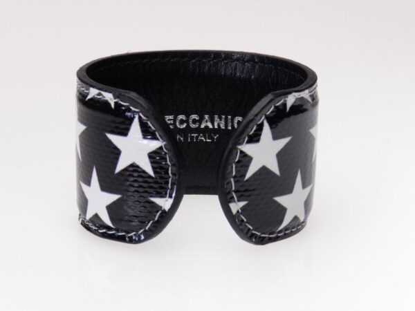 WOMAN BRACELET BLACK COLOUR WITH WHITE STARS. - Limited Edition Paul Meccanico