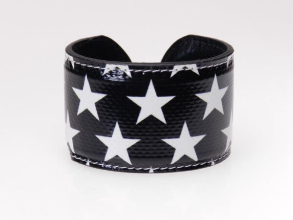 WOMAN BRACELET BLACK COLOUR WITH WHITE STARS. - Limited Edition Paul Meccanico