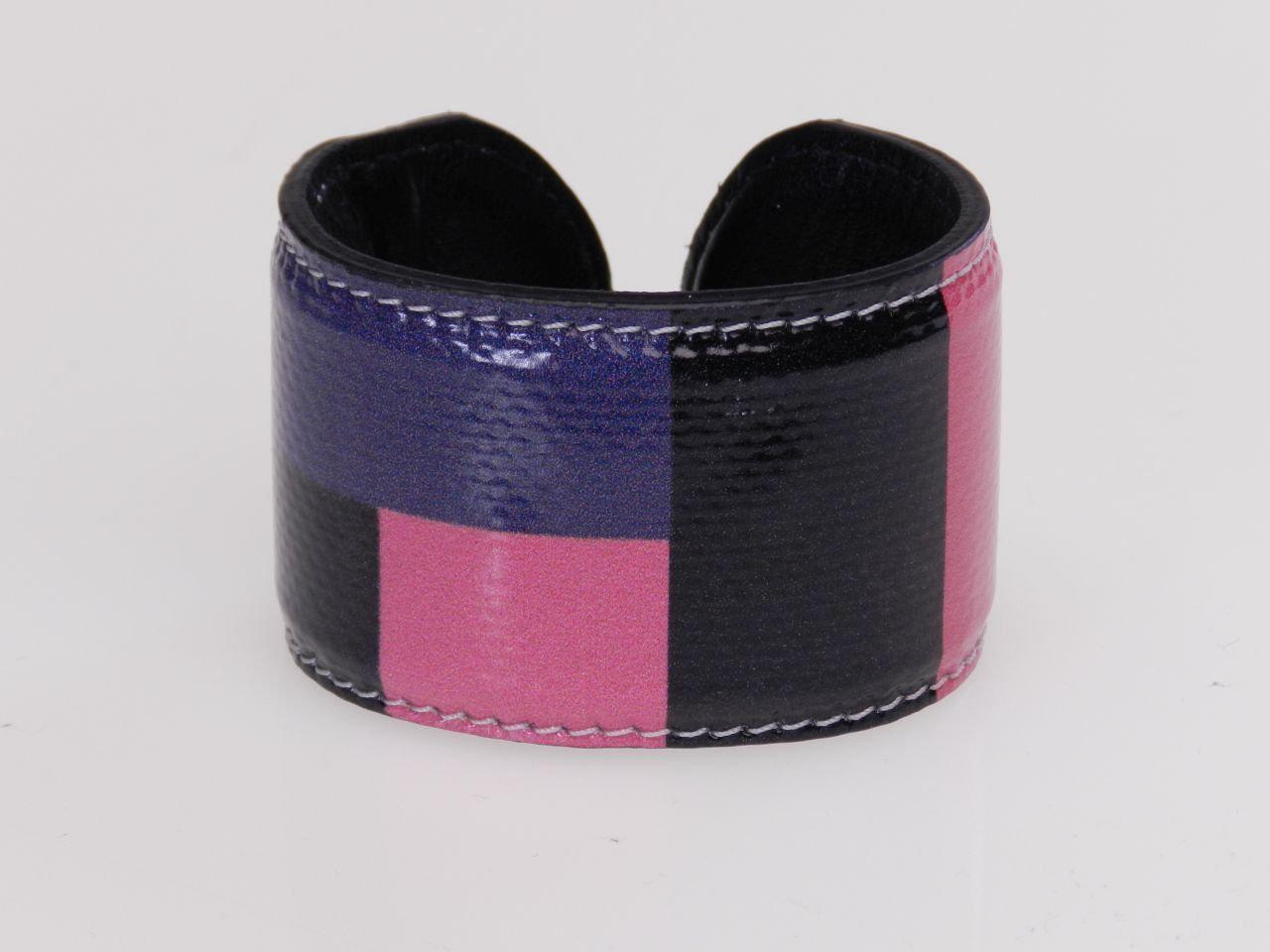 WOMAN BRACELET BLACK, VIOLET, WHITE AND PINK COLOURS CHESS FANTASY. - Limited Edition Paul Meccanico