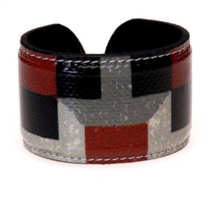 WOMAN BRACELET GREY, BROWN AND BLACK COLOURS GEOMETRIC FANTASY. - Limited Edition Paul Meccanico