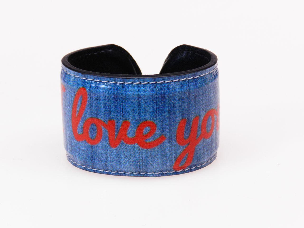 WOMAN BRACELET JEANS EFFECT "I LOVE YOU" - Limited Edition Paul Meccanico