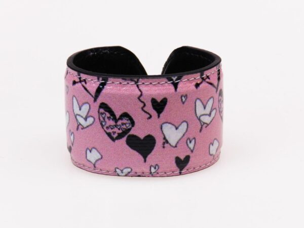 WOMAN BRACELET PINK COLOUR HEARTS PRINT. - Paul Meccanico