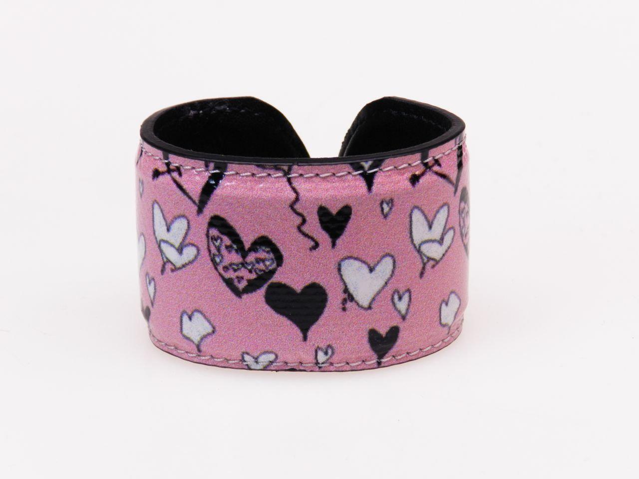 WOMAN BRACELET PINK COLOUR HEARTS PRINT. - Paul Meccanico