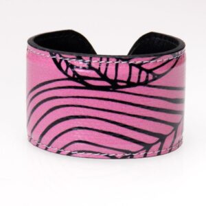 WOMAN BRACELET PINK COLOUR WITH STYLIZED LEAF FANTASY. - Limited Edition Paul Meccanico