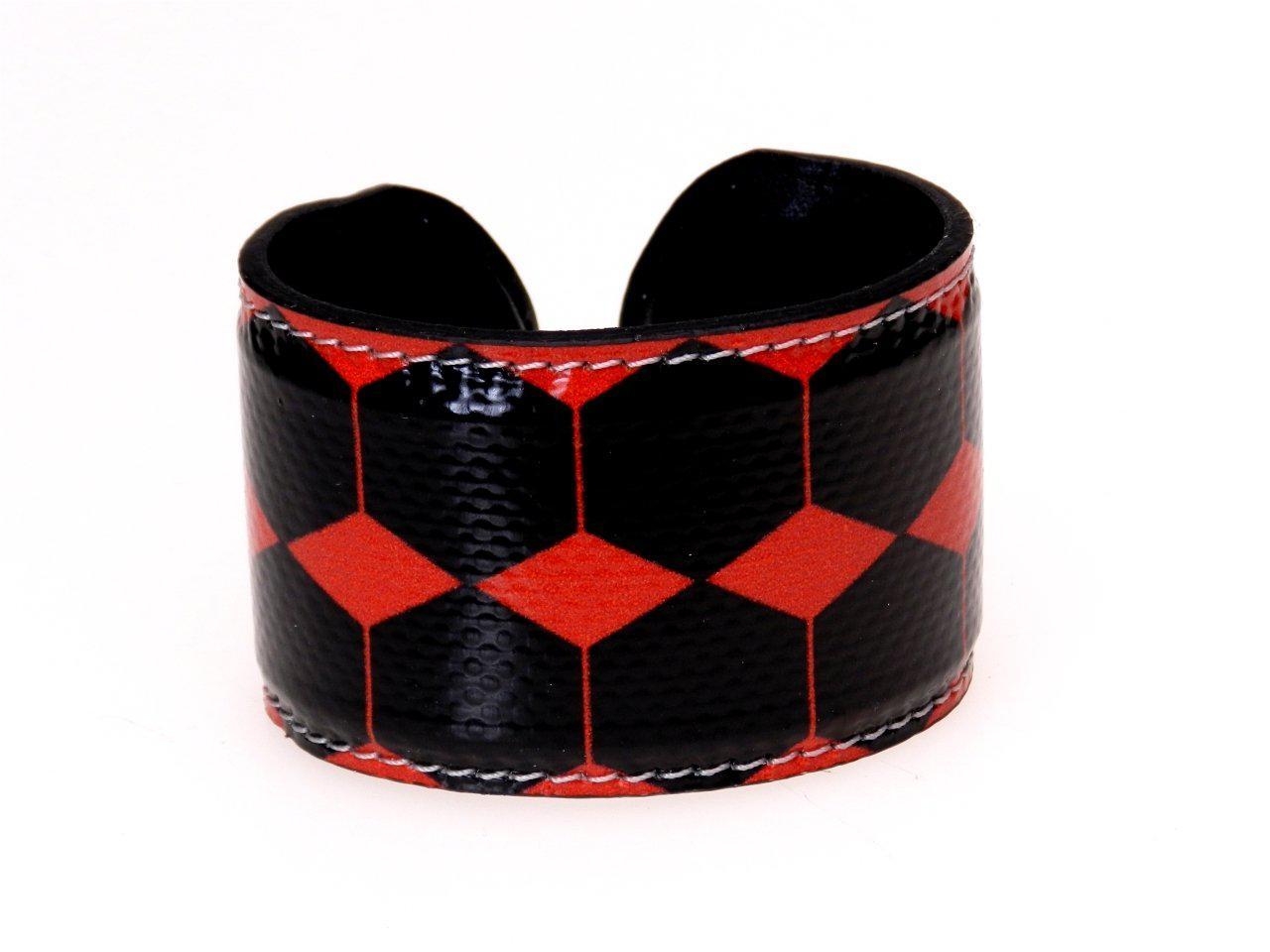 WOMAN BRACELET RED AND BLACK COLOURS GEOMETRIC FANTASY. - Paul Meccanico