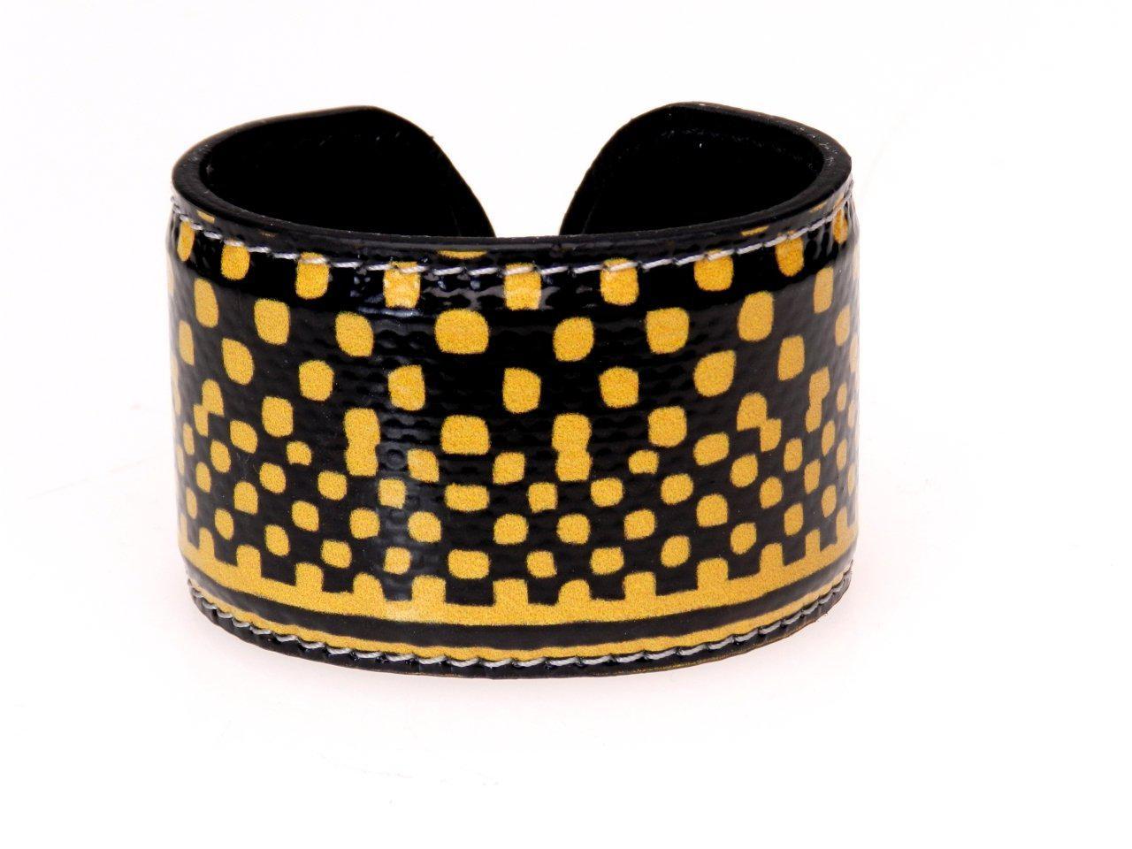 WOMAN BRACELET YELLOW AND BLACK COLOURS AFRO FANTASY. - Paul Meccanico