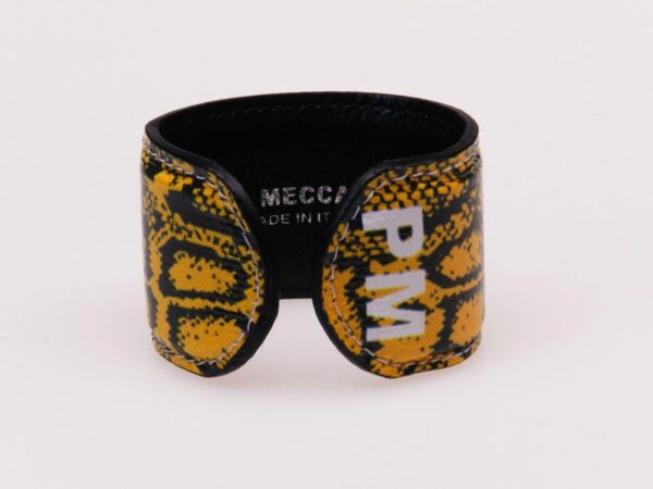 WOMAN BRACELET YELLOW AND BLACK COLOURS PYTHONED. - Paul Meccanico