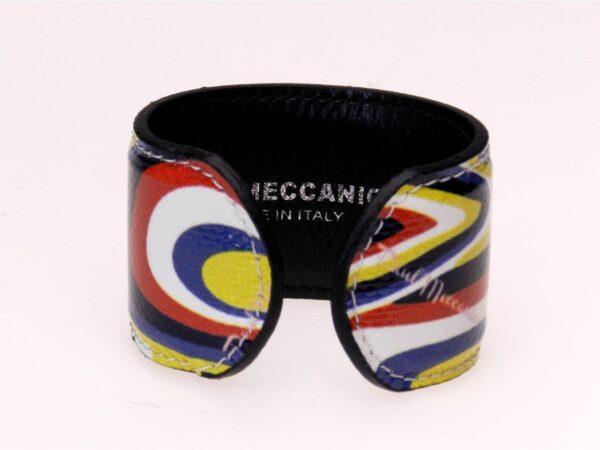 WOMAN BRACELET YELLOW, LIGHT BLUE, WHITE AND RED COLOURS WITH ABSTRACT FANTASY. - Paul Meccanico
