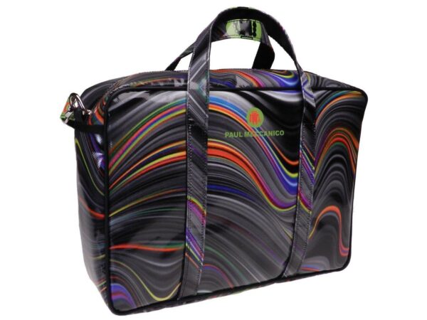 WOMAN BRIEFCASE BLACK COLOUR OPTICAL FANTASY. KART MODEL MADE OF LORRY TARPAULIN. - Limited Edition Paul Meccanico