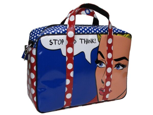 WOMAN BRIEFCASE CARTOON STYLE. KART MODEL MADE OF LORRY TARPAULIN. - Limited Edition Paul Meccanico