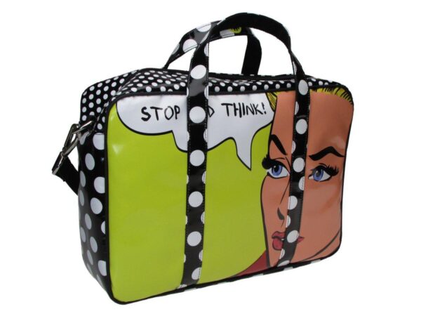 WOMAN BRIEFCASE CARTOON STYLE. KART MODEL MADE OF LORRY TARPAULIN. - Limited Edition Paul Meccanico