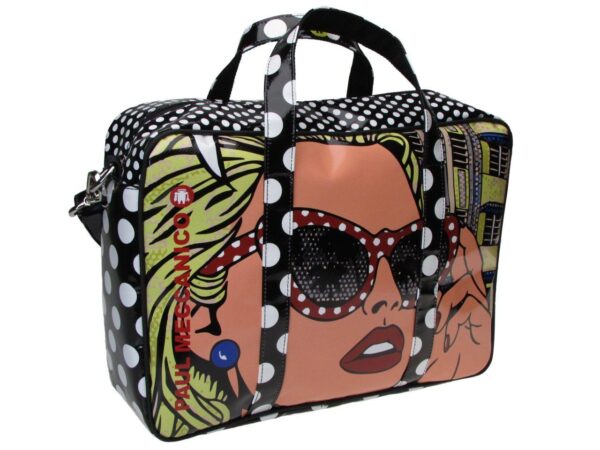 WOMAN BRIEFCASE CARTOON STYLE. KART MODEL MADE OF LORRY TARPAULIN. - Limited Edition Paul Meccanico
