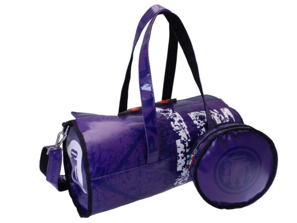 WOMAN SPORT BAG VIOLET COLOR. ROLLING MODEL MADE OF LORRY TARPAULIN. - Unique Pieces Paul Meccanico