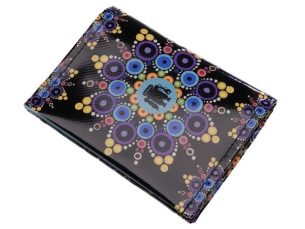 WOMAN WALLET BLACK COLOUR TAPESTRY STYLE. MODEL TREK MADE OF LORRY TARPAULIN. - Paul Meccanico