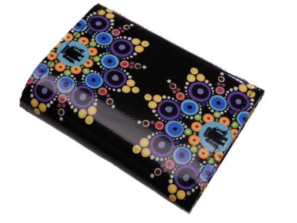 WOMAN WALLET BLACK COLOUR TAPESTRY STYLE. MODEL TREK MADE OF LORRY TARPAULIN. - Paul Meccanico