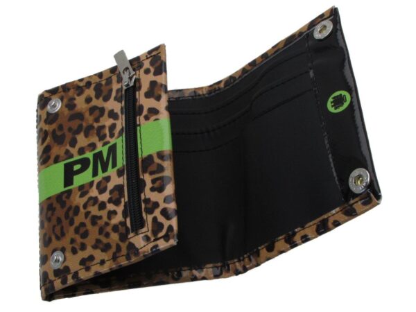 WOMAN WALLET BROWN AND BEIGE COLOURS ANIMALIER FANTASY. MODEL TREK MADE OF LORRY TARPAULIN. - Paul Meccanico
