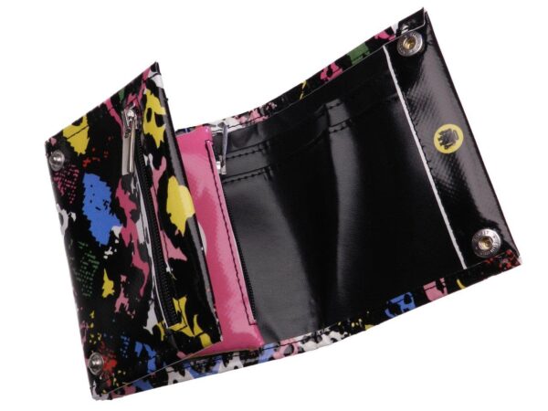 WOMAN WALLET MULTICOLOR ANIMALIER FANTASY. MODEL TREK MADE OF LORRY TARPAULIN. - Paul Meccanico
