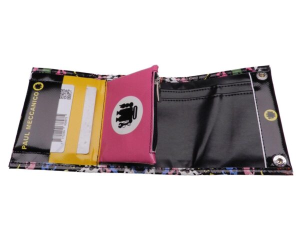 WOMAN WALLET MULTICOLOR ANIMALIER FANTASY. MODEL TREK MADE OF LORRY TARPAULIN. - Paul Meccanico