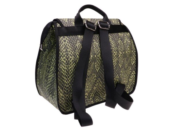 WOMAN'S BACKPACK ANIMALIER FANTASY BLACK AND GREEN COLOURS. PULP MODEL MADE OF SYNTHETIC LEATHER. - Limited Edition Paul Meccanico