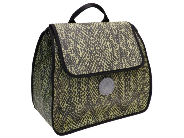 WOMAN'S BACKPACK ANIMALIER FANTASY BLACK AND GREEN COLOURS. PULP MODEL MADE OF SYNTHETIC LEATHER. - Limited Edition Paul Meccanico