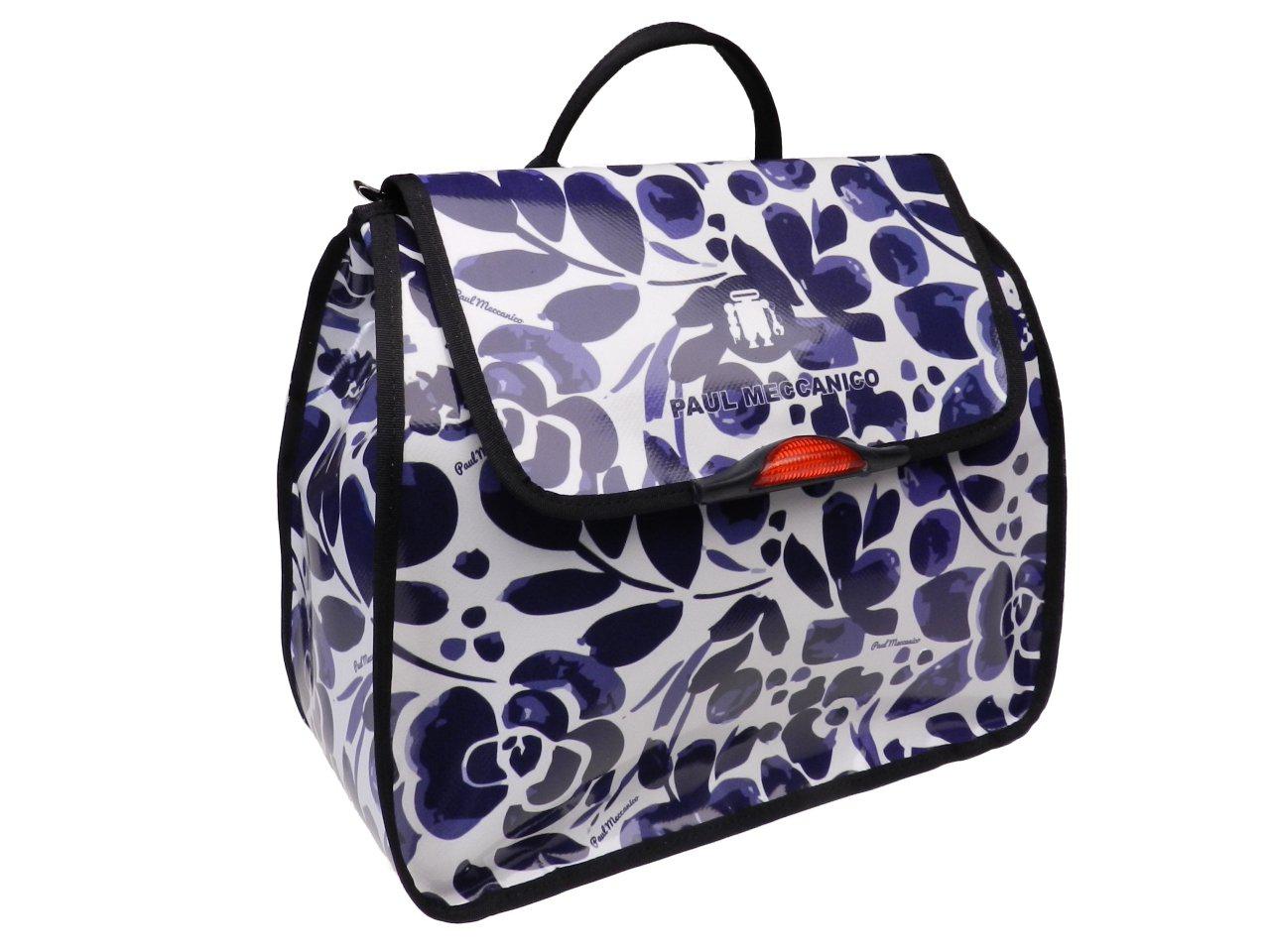 WOMAN'S BACKPACK BLUE AND WHITE COLOURS MAJOLICA FANTASY. PULP MODEL MADE OF LORRY TARPAULIN. - Limited Edition Paul Meccanico