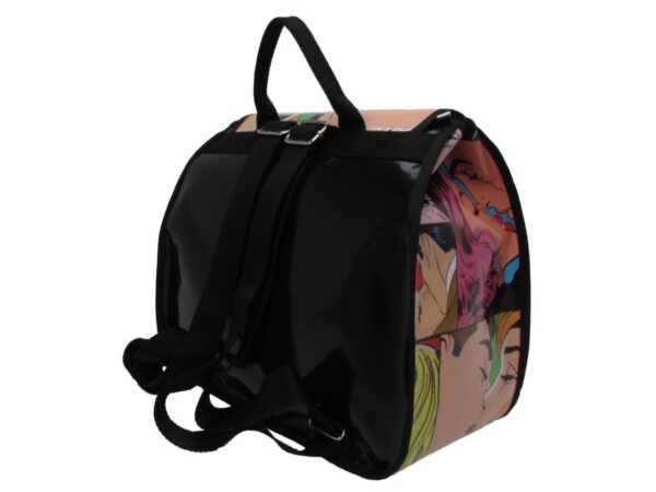 WOMAN'S BACKPACK CARTOON STYLE. PULP MODEL MADE OF LORRY TARPAULIN. - Limited Edition Paul Meccanico