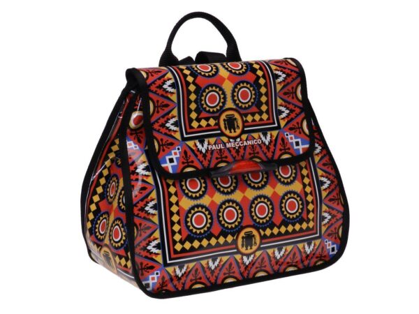 WOMAN'S BACKPACK ETHNIC FANTASY. PULP MODEL MADE OF LORRY TARPAULIN. - Limited Edition Paul Meccanico