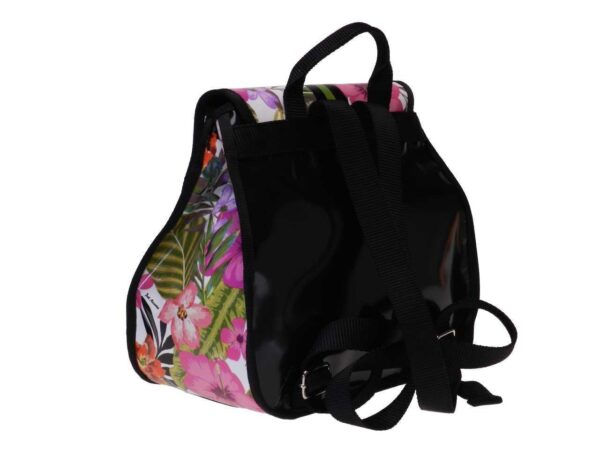 WOMAN'S BACKPACK FLORAL FANTASY. PULP MODEL MADE OF LORRY TARPAULIN. - Limited Edition Paul Meccanico
