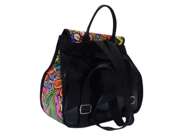 COLOURFUL WOMEN'S "BACK BAG" WITH FLORAL FANTASY. MODEL PULP MADE OF LORRY TARPAULIN. - Limited Edition Paul Meccanico