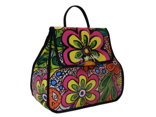 COLOURFUL WOMEN'S "BACK BAG" WITH FLORAL FANTASY. MODEL PULP MADE OF LORRY TARPAULIN. - Limited Edition Paul Meccanico