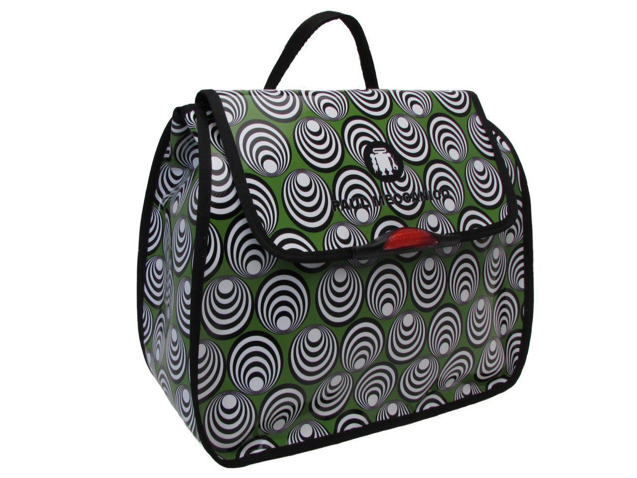 WOMAN'S BACKPACK GREEN, WHITE AND BLACK COLOURS OPTICAL FANTASY. PULP MODEL MADE OF LORRY TARPAULIN. - Limited Edition Paul Meccanico
