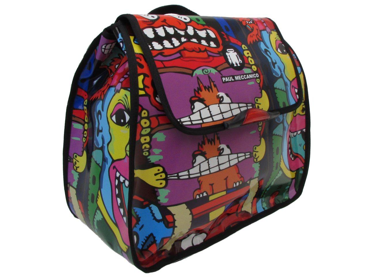 WOMAN'S BACKPACK MANGA FANTASY. PULP MODEL MADE OF LORRY TARPAULIN. - Limited Edition Paul Meccanico